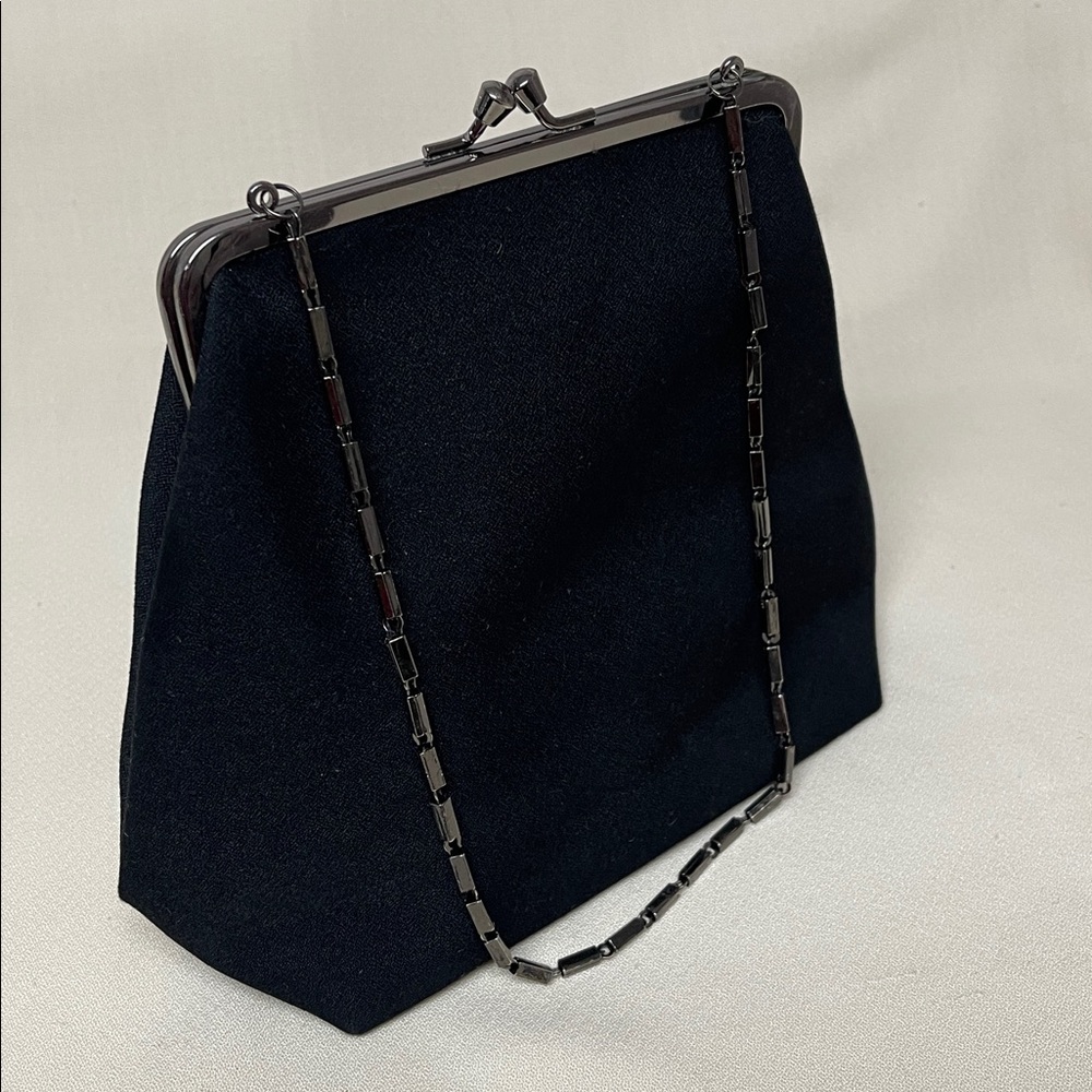 Mondani Black Clutch with Silver Accents